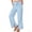 Pants-A84Light Blue, variant on LEKWK Linen Pants for Women Wide Leg Lightweight High Waisted Beach Pants Elastic Waist Drawstring Pants with Pockets Full Length Lounge Pants Beach Vacation Summer Casual Wear Blue XL