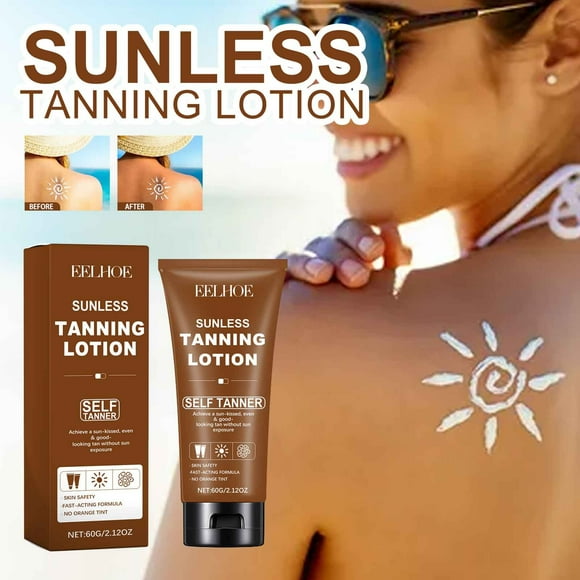 Summer Savings Clearance! Sunless Tanning Lotion, Self Tanner for Natural Color, Tanning Body Lotion for a Beautiful Tan, 60g for At-Home Use