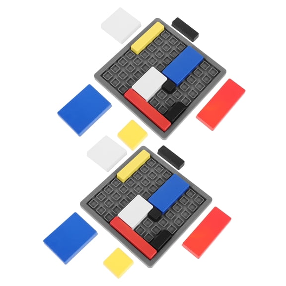 Milisten 2-Pack Portable Logic Puzzle Game with Geometric Shape Blocks for Brain and Problem Solving Fun