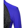 thumbnail image 7 of inlzdz Women Shiny Rhinestone Gymnastics Ballet Leotard Figure Skating Dance Bodysuit Long Sleeve Catsuit Ballerina Royal Blue L, 7 of 7