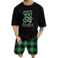 thumbnail image 2 of WILLBEST Conjunto de Camiseta y Pantalones Cortos de Verano para Hombre, Informal, con Estampado de Oso, Diseño A Cuadros, para Gimnasio, Deportes y Vacaciones, 2 of 5