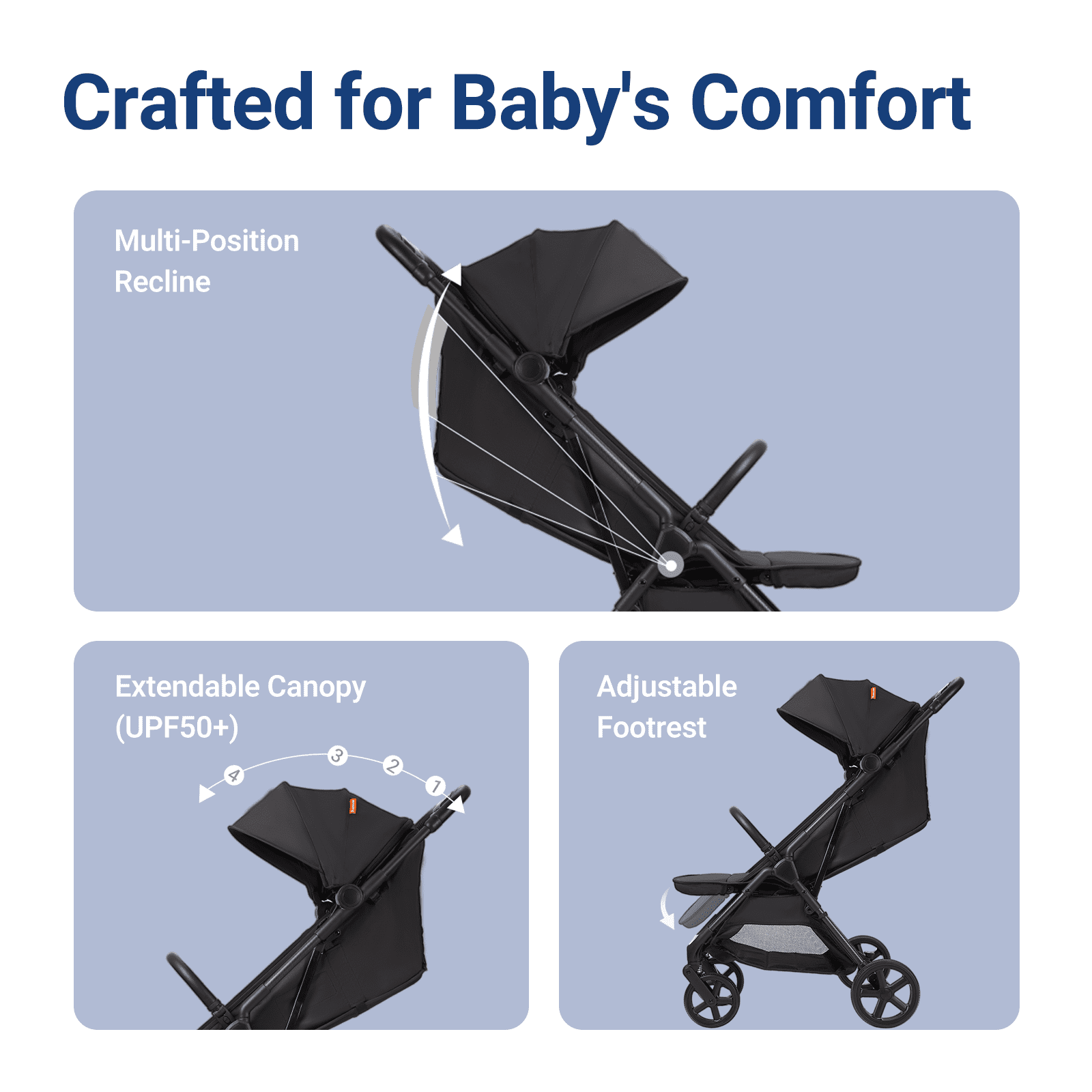 Mamazing Baby Stroller,Air Lite Carbon Fiber Lightweight Foldable