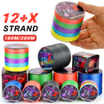 thumbnail image 3 of 12 Strands Braided Fishing Line 100m/300m PE Line 5Color Max Drag 80lb Multifilament Fishing Line Smooth for Fishing Blue 300m-0.37mm-70lb, 3 of 6