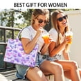 thumbnail image 2 of Large Capacity Tote Bag,Purple Butterfly Lavender Pattern Handbag Fashion Luxury Tote Bag,15.7"x13"x 5.1" Inches,Laptop Compatible, 2 of 2