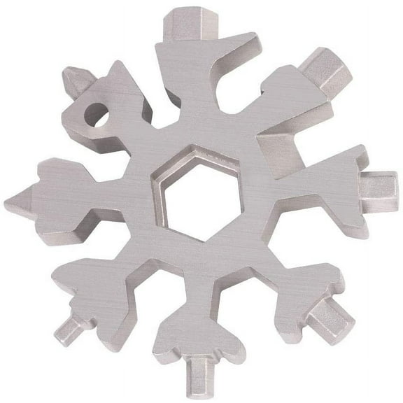 18-in-1 Snowflake Multi Tool, Stainless Steel Multitool Hex Wrench Screwdriver Allen Wrench Bottle Opener