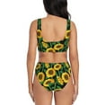 thumbnail image 3 of Rocae Sunflower 1 for Bikini Set for Women Two Piece Sexy High Swimsuits Split Crossover Bikini, 3 of 9