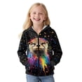 thumbnail image 2 of FKELYI Kids Zip Up Hoodies with Pockets Fall Sweatshirt Splatter Otter Print Jacket Winter Top Girls Hooded Activewear Long Sleeve Hoodie for Travel Sport, M, 2 of 6