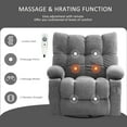 thumbnail image 4 of JONPONY Recliner Chair, Swivel Rocker Recliner Chair for Adults, Upholstered Manual Recliner with Side Pockets,Elderly Single Rocker Sofa with Cup Holders for Bedroom Home Theater,Grey, 4 of 16