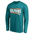 thumbnail image 2 of Men's Aqua Miami Dolphins Iconic Collection On Side Stripe Long Sleeve T-Shirt, 2 of 3