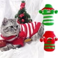 thumbnail image 1 of Christmas Striped Cat Sweaters Kitty Sweater for Cats Knitwear,Small Dogs Kitten Clothes Male and Female,High Stretch,Soft,Warm, Suitable for Winter Xmas, 1 of 8