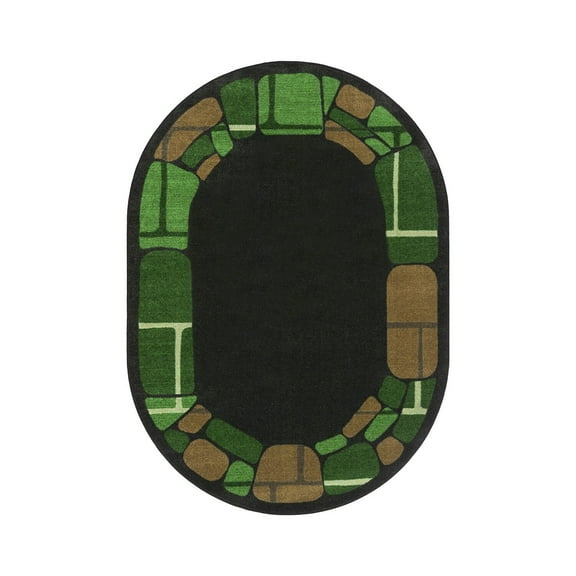 BioStones 10'9" x 13'2" Oval area rug in color Meadow