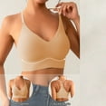 thumbnail image 4 of UPPADA Womens No Underwire Jelly Bra Wireless Supportive Seamless Bras Full Coverage Push Up Comfortable Bras Daily Tshirt Bras Beige,L, 4 of 6