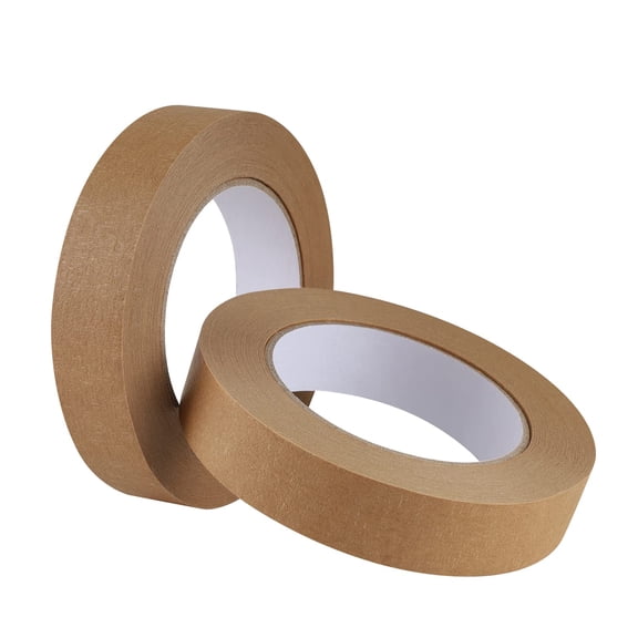2 Pack Brown Painters Tape 1 inch, Brown Masking Tape 1 inch x 55 Yards x 2 Rolls (110 Total Yards)