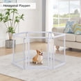 thumbnail image 6 of Unipaws Clear Acrylic Transparent Dog Playpen, 125” Extra Wide 6 Panels Freestanding Walk Through Dog Gate, 6 of 7