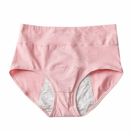 Jalioing Comfy Panties for Women High Waist Breathable Cotton Panty Solid Color Classic Underwear (XX-Large  Pink)