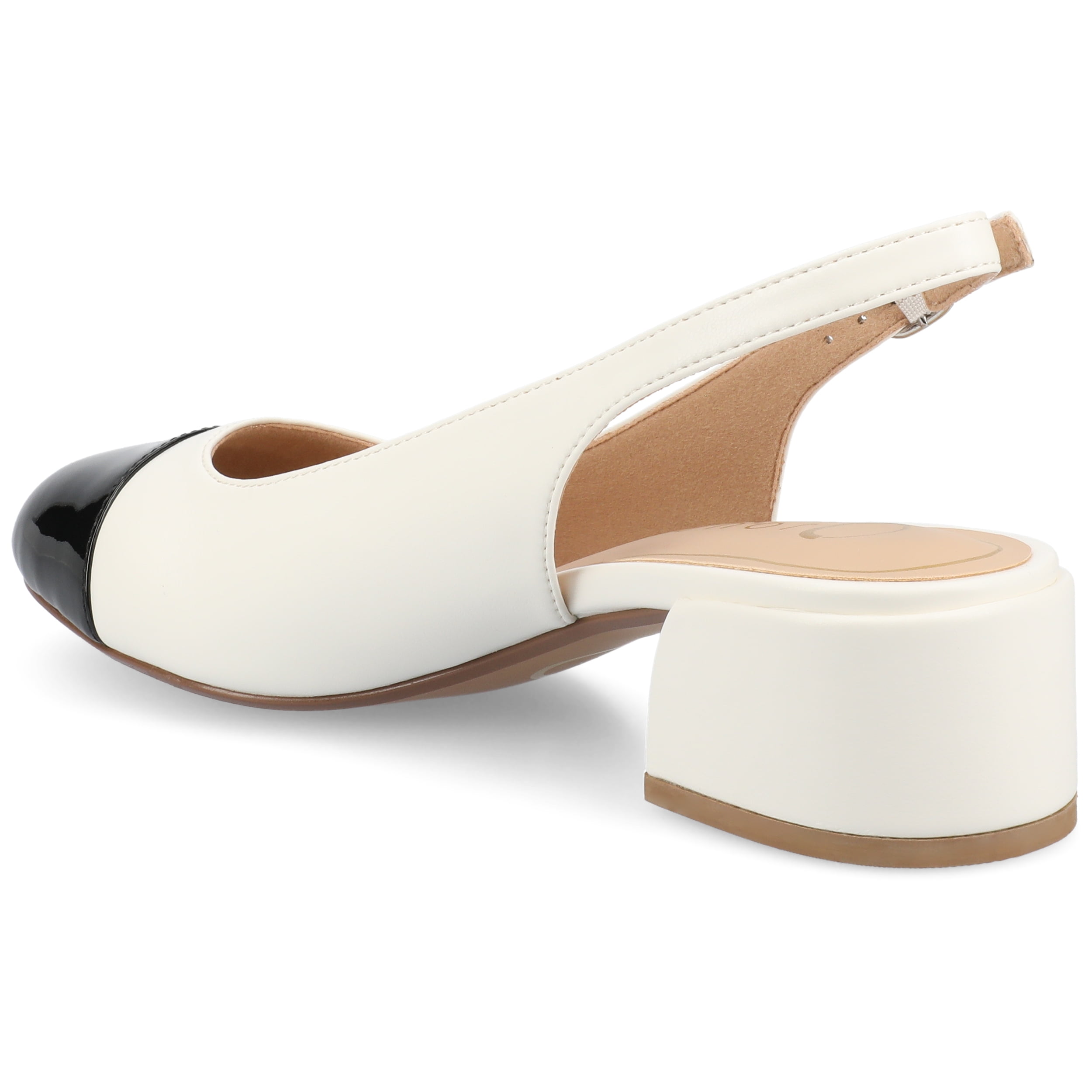 Journee Womens Sammie Sling Back Cap Toe Block Heel Pumps, Widths Available