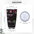 thumbnail image 4 of Lsque Geometry Dash Pattern 20oz Car Cup with Lid and Straw, Insulated Coffee Cup with Straw Topper, Spill Proof Travel Coffee Mug, Stainless Steel Tumble, 4 of 8