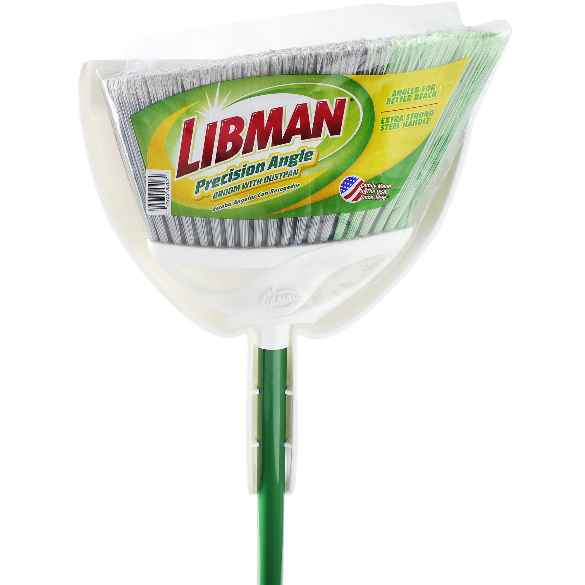 Libman Precision Angle Broom with Dust Pan Green White - image 3 of 7