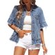 thumbnail image 1 of Chaqueta vaquera Kedera con volantes para mujer, verano y otoño, 1 of 6