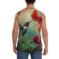 thumbnail image 4 of Fotbe Men's Hummingbird Floral Paradise Print Men's Sleeveless Muscle Tank Tops Casual T-Shirts for Gym Workout Beach-X-Large, 4 of 8