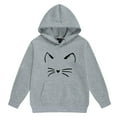 thumbnail image 4 of LIUYUNNN Kids Boys Girls Sweatsuit Set 2PC Long Sleeve Cat Grey Hooded Sweatshirt Sweatpants Warm Fall Winter Clothes Boys Sets 3-4 Years Boys Girls Fall and Winter Outfits, 4 of 5