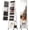 White, variant on Valentine's Day Hot Sale!!!4-in-1 Standing Mirror Cabinet with Jewelry Storage, Swivel Jewelry Armoire with Full-Length Mirror, Drawer, Makeup Organizer, Lockable Wheels, White