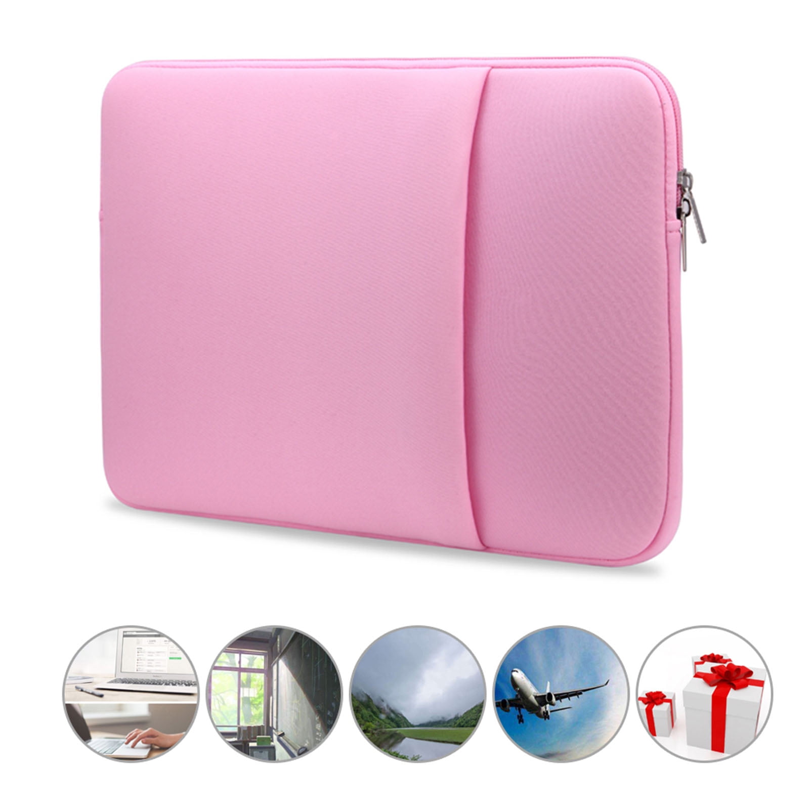 Case B2015 Laptop Sleeve Soft Zipper Pouch 17'' Laptop Bag Replacement For  Air Pro Ultrabook Laptop Pink