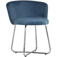 thumbnail image 1 of Pemberly Row Contemporary Metal Vanity Fabric Stool in Blue Finish, 1 of 13