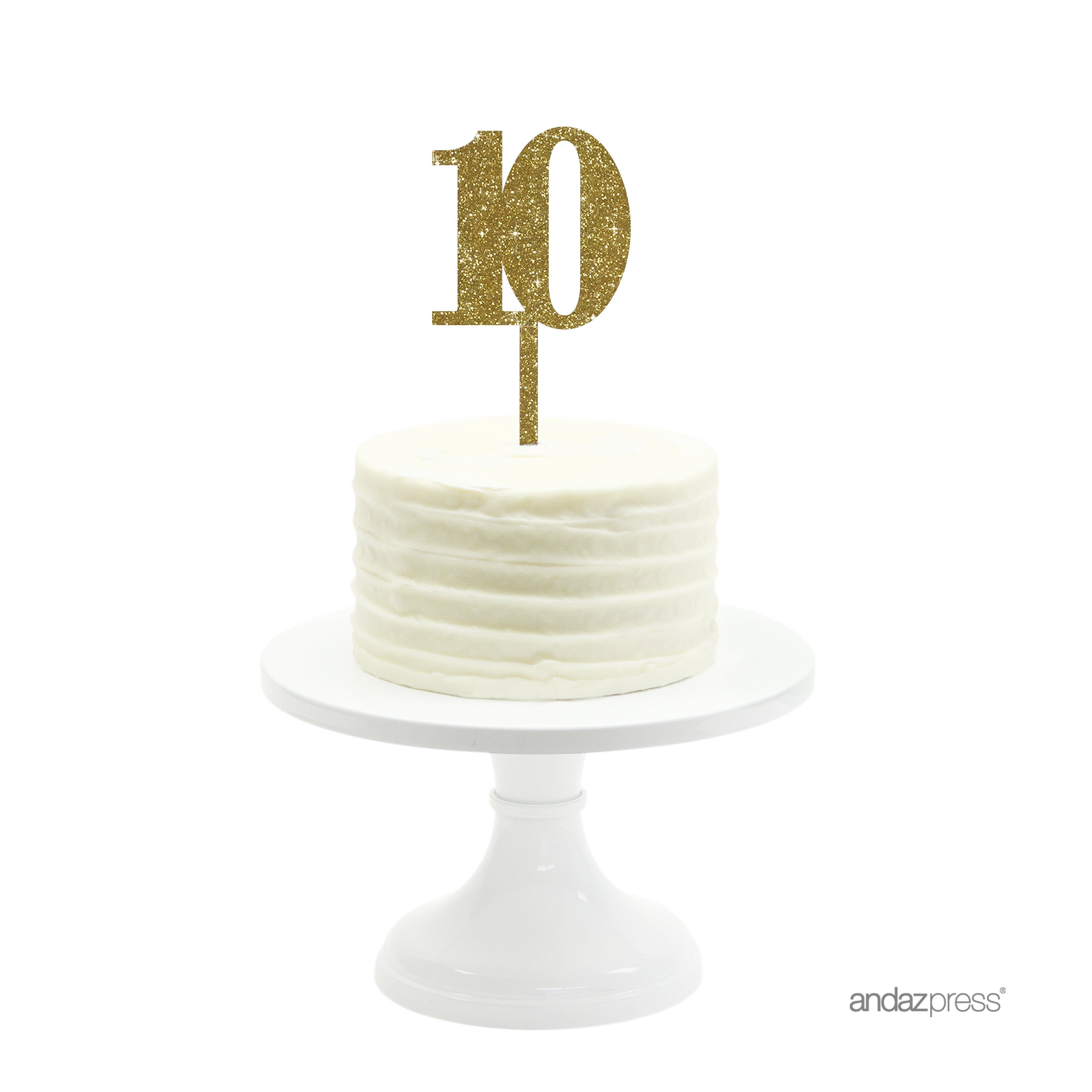 Handmade Baby Shower Gold Glitter Number 0 Zero Cupcake Cake Picks Numeral 0 Metallic Gold Party Decor Set of 10 Birthday Cake Topper 