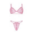 thumbnail image 2 of JSGEK Women Floral Lace Bra and Thong Set Underwire Support Adjustable Straps Delicate Embroidery Lingerie for Bedroom Wear Pink L, 2 of 7