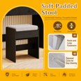 thumbnail image 3 of Vanity Desk Set with Mirror and Lights, Makeup Vanity Table with 2 Large Drawers& Charging Station, Modern Vanity Dressing Table with Stool for Bedroom, Black, 3 of 9
