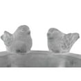 thumbnail image 2 of Cement Round Bird Bath with 2 Figurine and Engraved Floral Motif, Gray, 2 of 6
