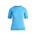 thumbnail image 4 of Free Assembly Women's and Women's Plus Cozy Yarn Shrunken Sweater Tee with Short Sleeves, Solid & Print, Lightweight, Sizes XS-4X, 4 of 5