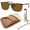Polished Havana Frame | Brown Lens, variant on RB2216 Rectangle Shaped Non-Polarized Sunglasses for Men & Women - Includes Official RAYBAN Eyewear Kit - Ideal Formal & Casual Wear Sunglasses - Blue Vintage Lens