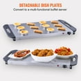 thumbnail image 5 of KFFKFF Electric Buffet Server with 3 Stainless Steel Warming Trays 25.6" x 15" Buffet Server Food Warmer with 3 Stainless Steel Warming Pan Warm Tray for Buffet, Electric Food Warm Tray, 5 of 10