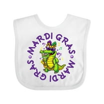 Inktastic Mardi Gras 2021 Party Alligator Boys or Girls Baby Bib