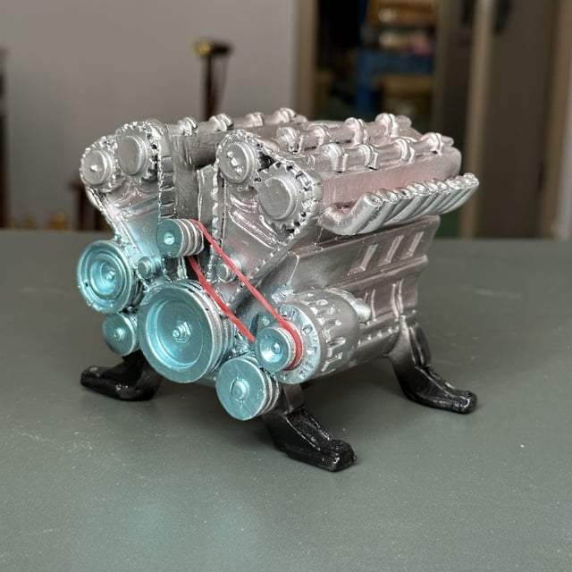 Matoen Cylinder Full Metal Car Engine Model V8 Engine Model That Works DIY Car Engine Model For Kids Car Engine Building Engineering Toys