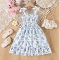 thumbnail image 5 of MEZZALL Girls Dress Floral Print Smocked With Bow And Ruffled For Party Beach Sleeveless Spaghetti Strap Stylish Dresses, 5 of 5