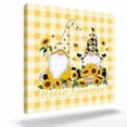 thumbnail image 2 of Sunflower Gnome Framed Canvas Wall Art, Hello Summer Flower Farm Plant Yellow Plaid Wall Art Painting for Living Room Bedroom Home Decor, 8”x8”, Office Artwork Print, 2 of 9