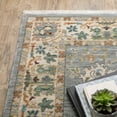 thumbnail image 5 of HomeRoots 509289 2 x 3 ft. Gray Ivory Orange Teal Green Charcoal Blue & Red Oriental Power Loom Stain Resistant Rectangle Area Rug with Fringe, 5 of 8