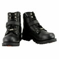 thumbnail image 2 of Milwaukee Leather Men's Wide-Width Classic Black Leather Lace-Up 6-inch Engineer Boots with Side Buckle MBM9010W 14W, 2 of 10