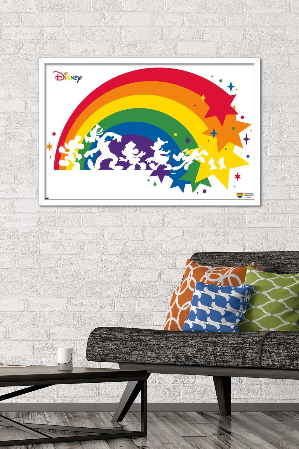 Disney Mickey Mouse & Friends - Rainbow Wall Poster, 22.375" x 34" Framed