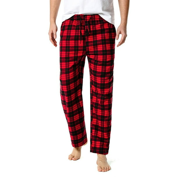 red buffalo plaid joggers