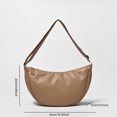thumbnail image 3 of Bolso Crescent para Mujeres Y Hombres Hombro Con Bolsillo Interior Hobo PU El (caqui), 3 of 3
