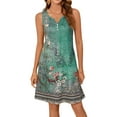 thumbnail image 2 of Fantaslook Dressy Tank Dress for Women V Neck Button Dresses Floral Beach Sundress with Pockets, 2 of 8