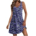 thumbnail image 2 of LOVZFMLL Robes Décontractées pour Femmes avec Poches Robe d'Été Bohème de Plage T-Shirts Robe Col en V Robes Débardeurs Amples, 2 of 7