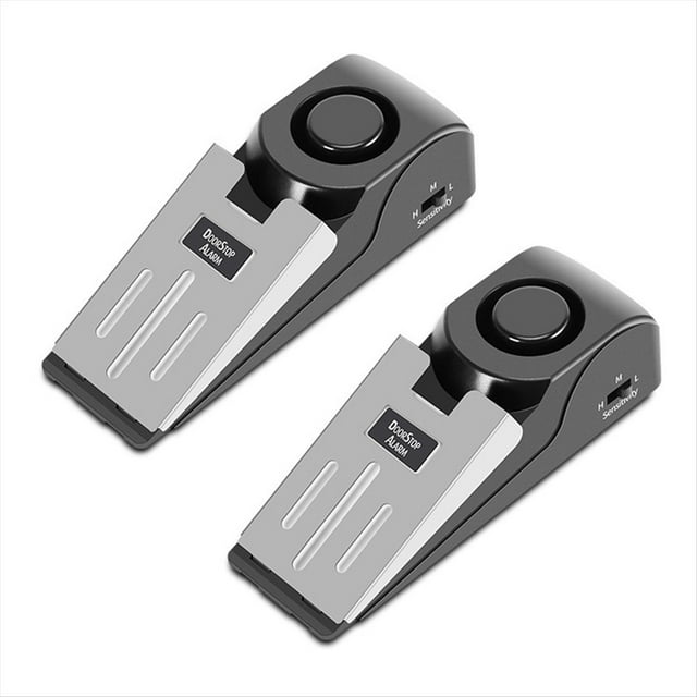 Alarma de de Puerta, de Puerta con Alarma de Seguridad de 120 DB, Dispositivo de Seguridad de Cuña de Puerta para Viajes, Hogar, Hotel, 2 Piezas