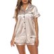 thumbnail image 1 of Women Loungewear Satin Pajamas Women Polyester Fiber With Chest Pocket For Woman For Household ANGGREK Ropa, 1 of 6