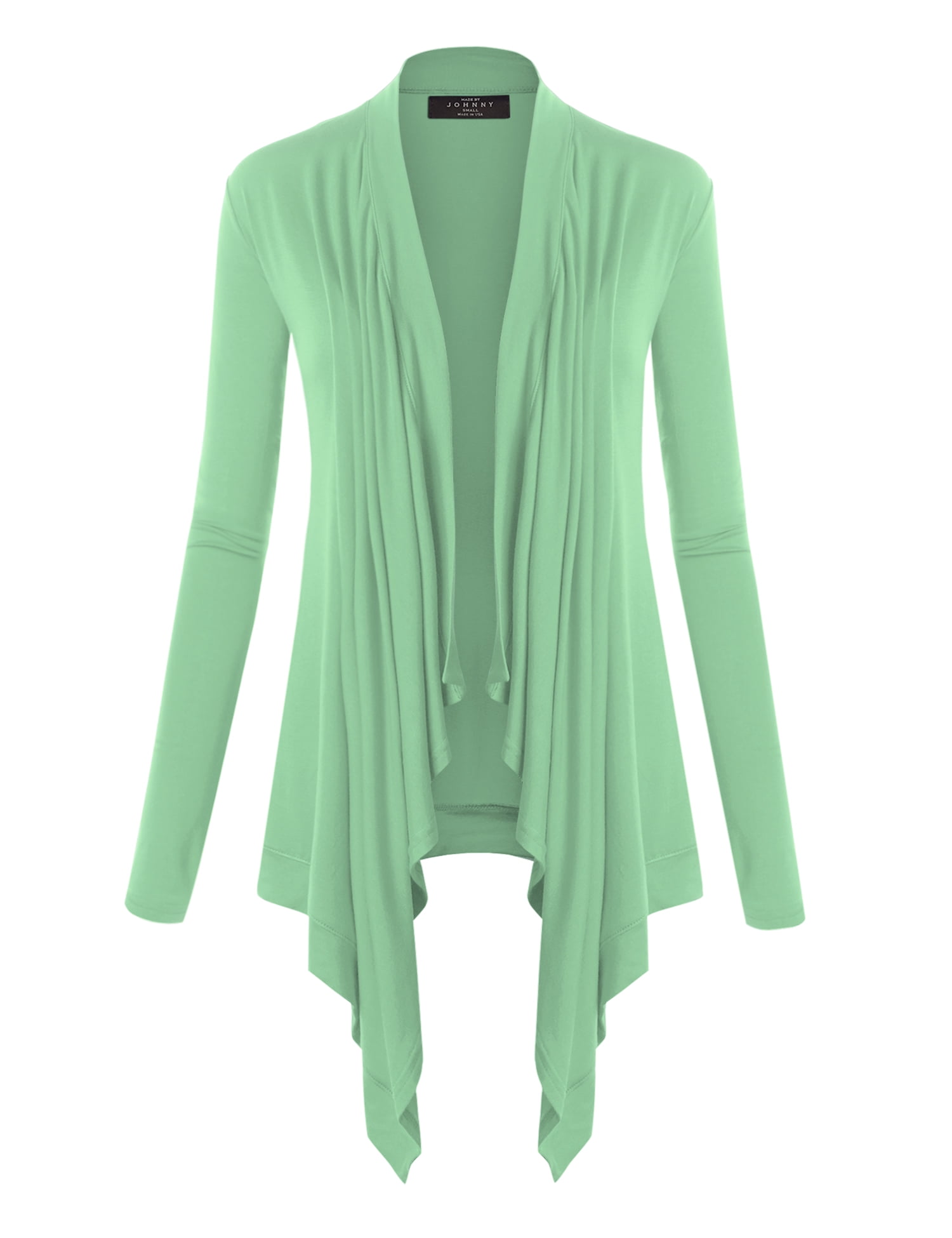 Made by Johnny Women's Off-Duty Open Front Cardigan L AQUA