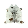 thumbnail image 3 of Genuine Leather Cowhide Tricolor Salt and Pepper Area Rug, 6x7 Ft, 3 of 4